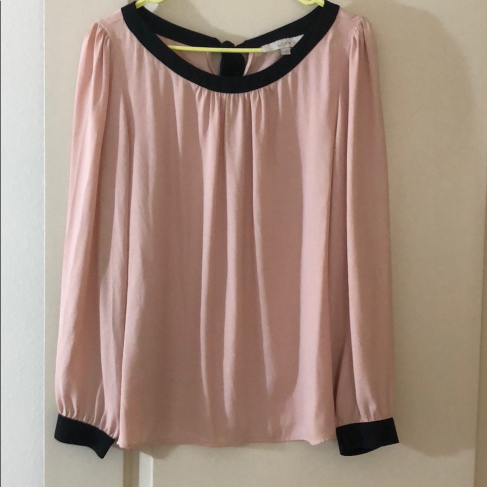 LOFT Ann Taylor long sleeve blouse ivory beige top